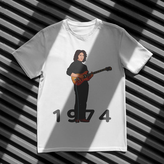 JERRY GARCIA ’74 Hand-Drawn Psychedelic/Folk Portrait Tee
