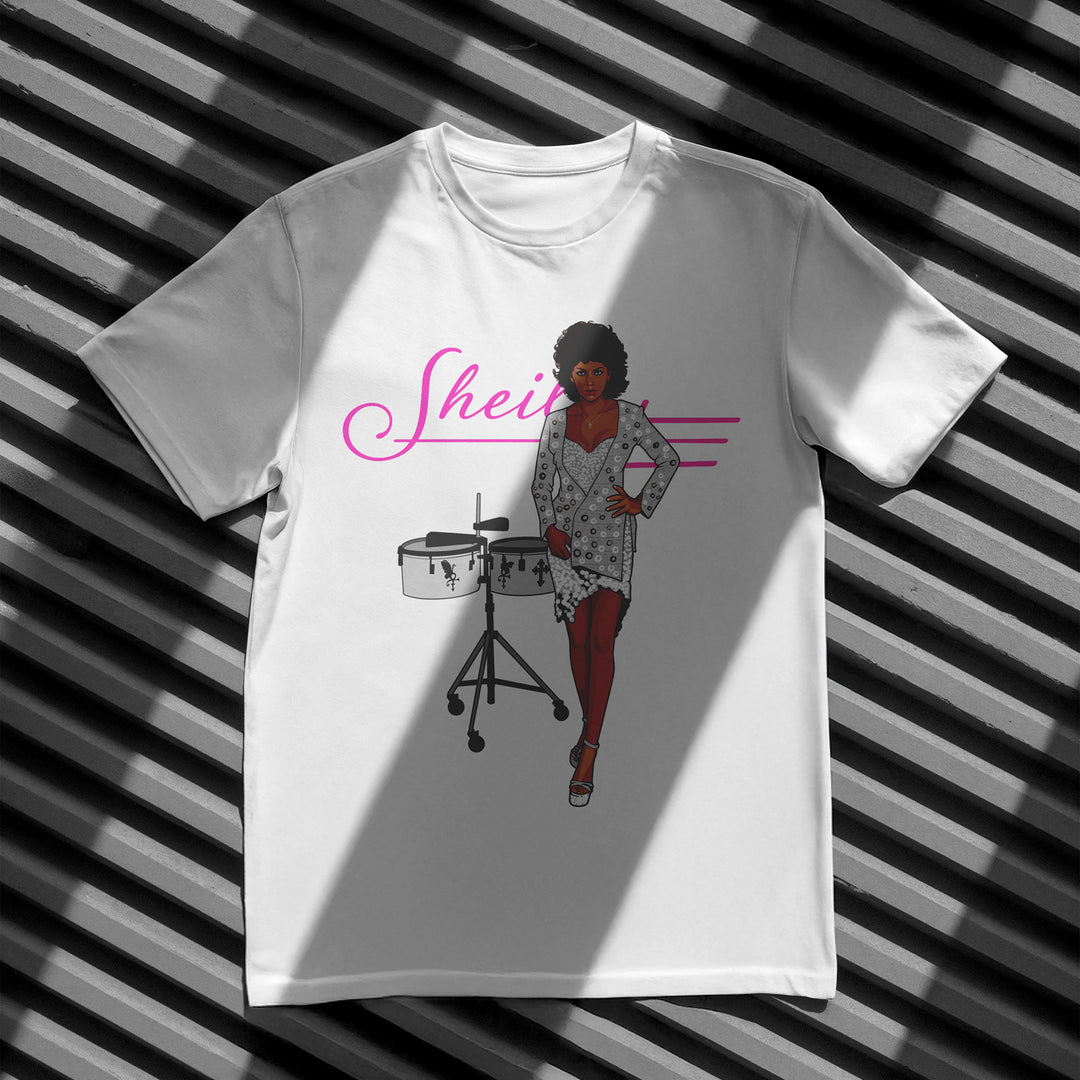 SHEILA E Hand-Drawn Percussion/Soul Portrait Tee