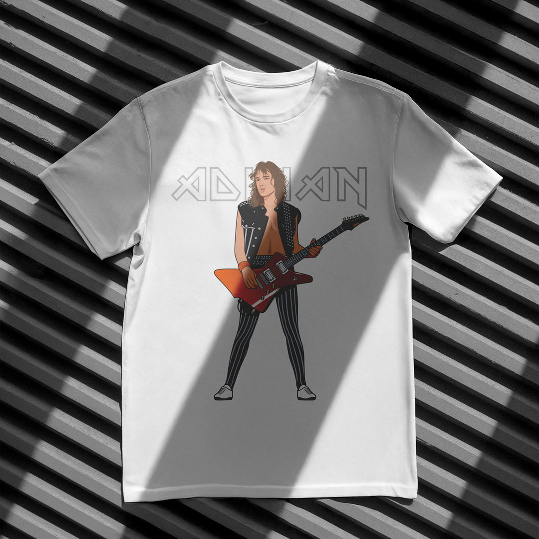 ADRIAN SMITH Hand-Drawn Metal Guitar Portrait Tee