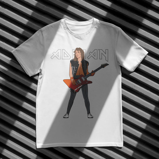 ADRIAN SMITH Hand-Drawn Metal Guitar Portrait Tee