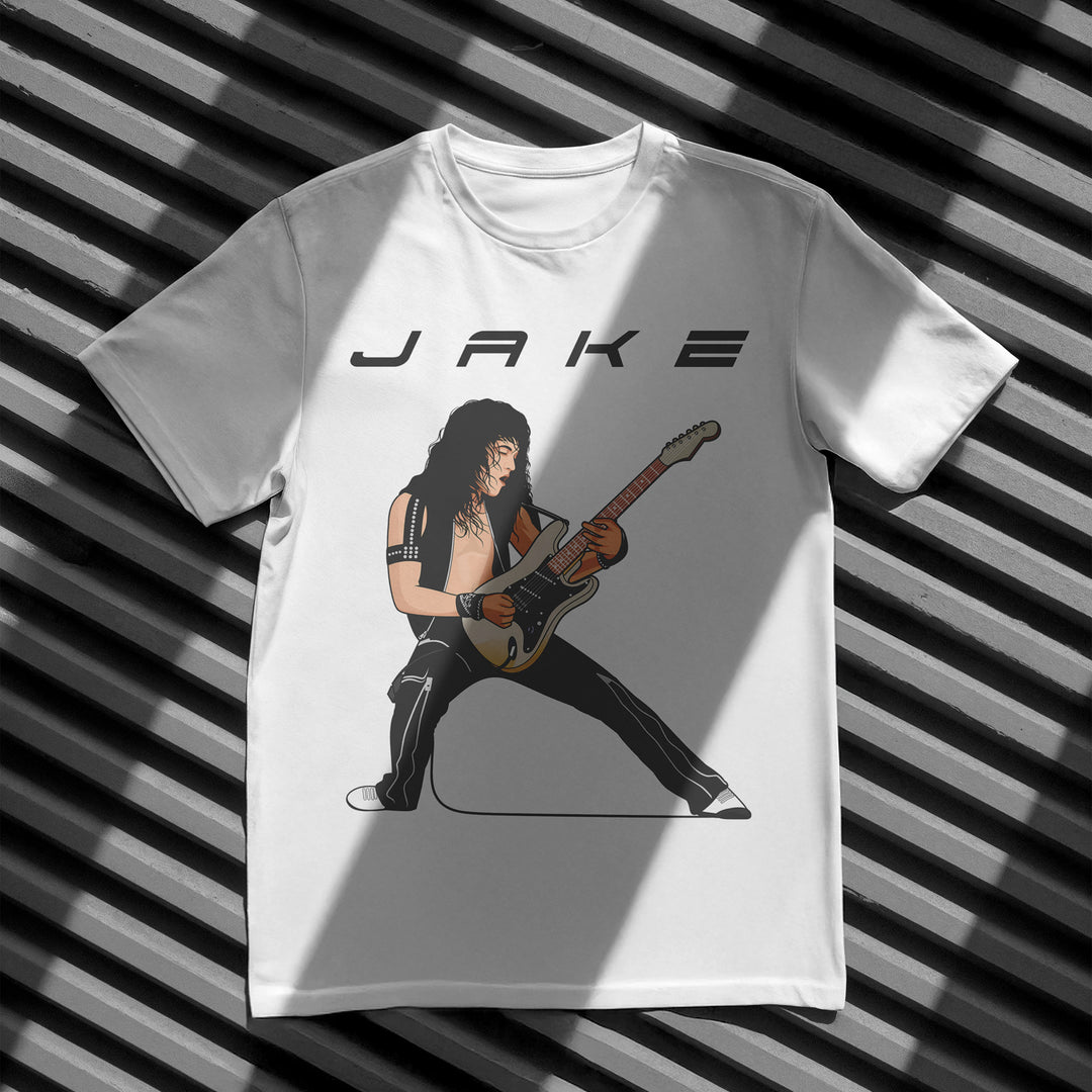 JAKE E. LEE Hand-Drawn 80s Metal Portrait Tee