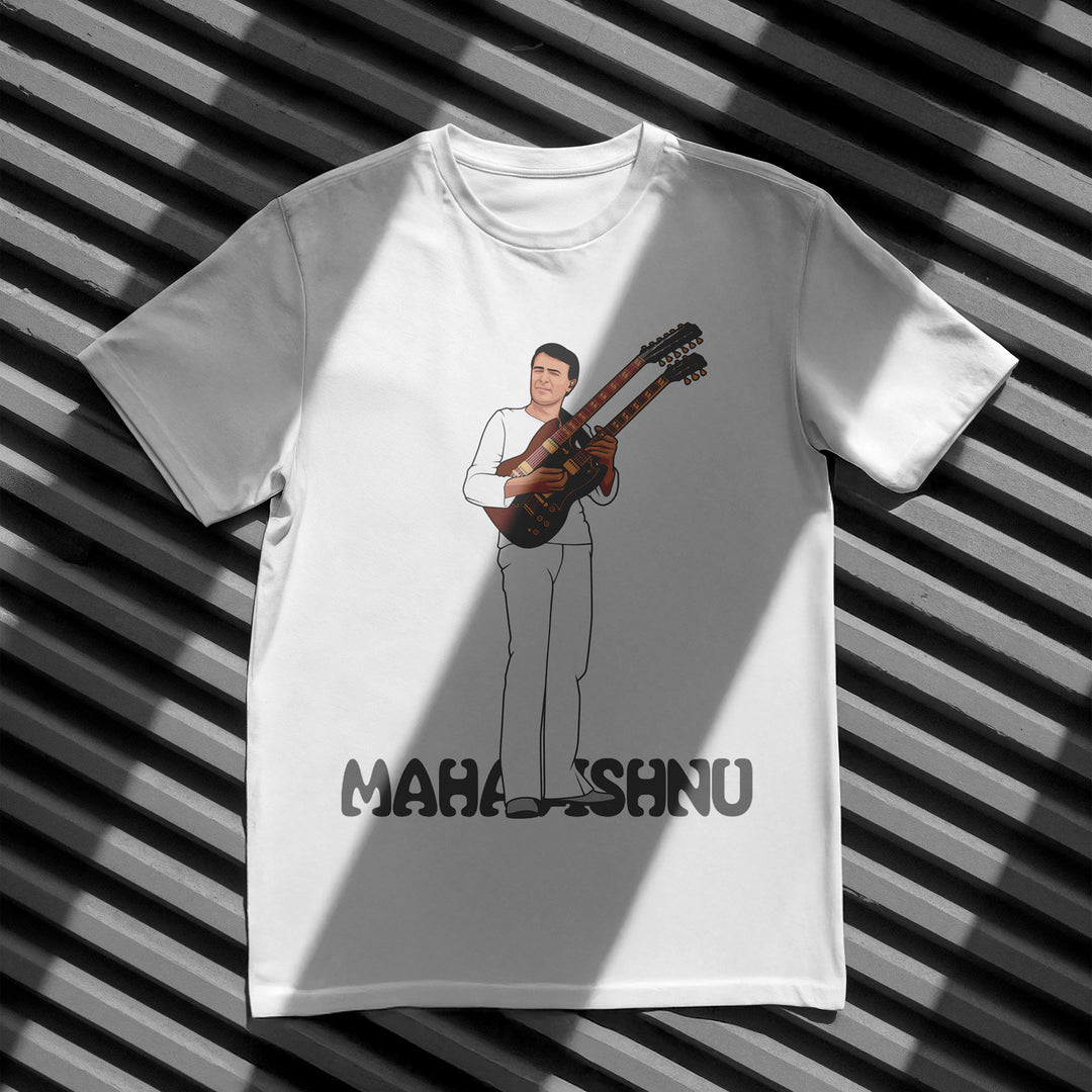 MAHAVISHNU Hand-Drawn Fusion Guitar Portrait Tee