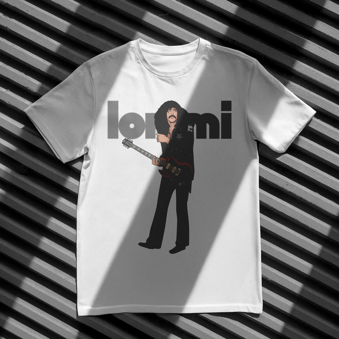 TONY IOMMI Hand-Drawn Heavy/Doom Guitar Portrait Tee