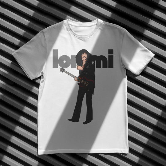 TONY IOMMI Hand-Drawn Heavy/Doom Guitar Portrait Tee