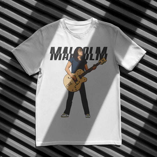 MALCOLM YOUNG Hand-Drawn Rhythm Guitar Portrait Tee