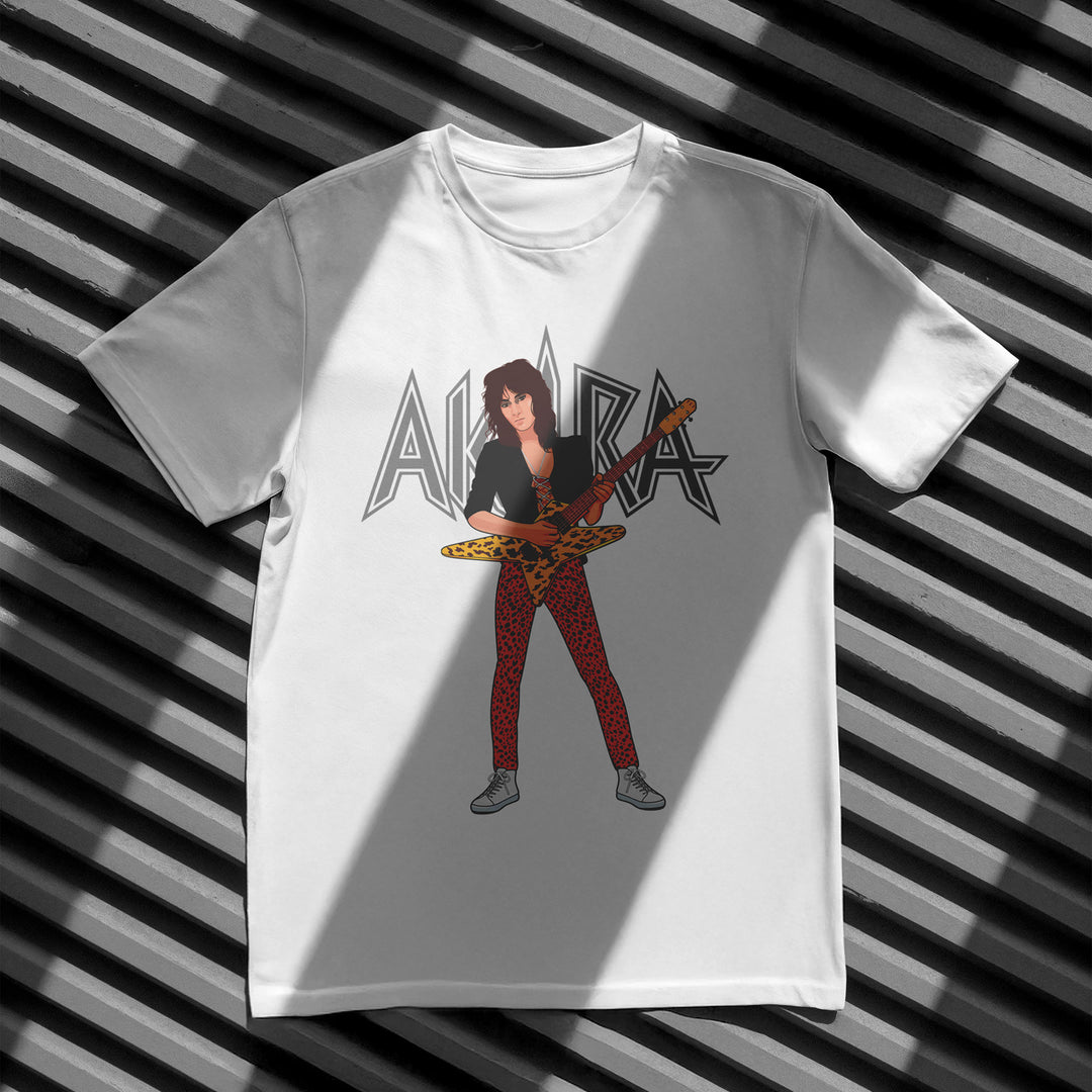 AKIRA TAKASAKI Hand-Drawn 80s Metal/Shred Portrait Tee