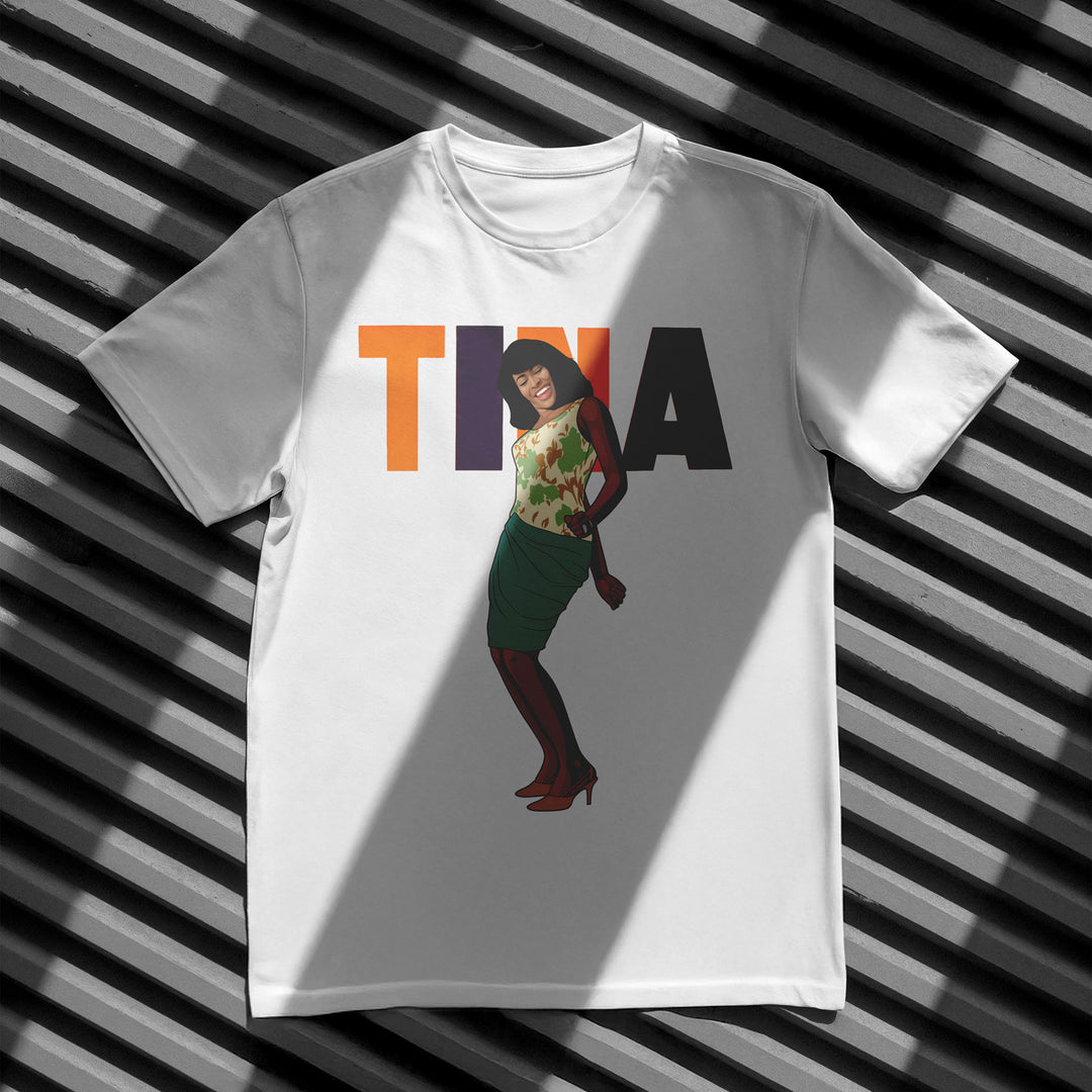 TINA TURNER Hand-Drawn Rock/Soul Portrait Tee