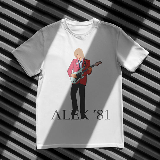 ALEX LIFESON ’81 Hand-Drawn Prog/New-Wave Era Portrait Tee