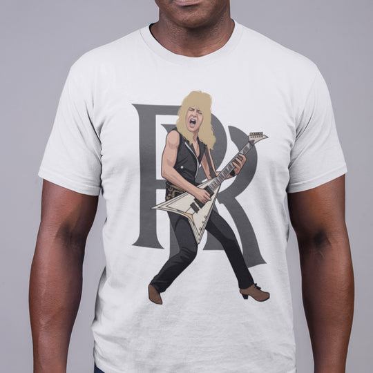 RANDY RHOADS Hand-Drawn Guitar Hero Portrait Tee
