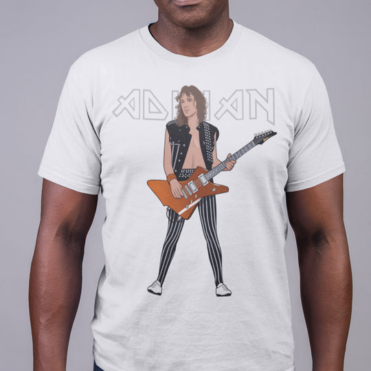 ADRIAN SMITH Hand-Drawn Metal Guitar Portrait Tee
