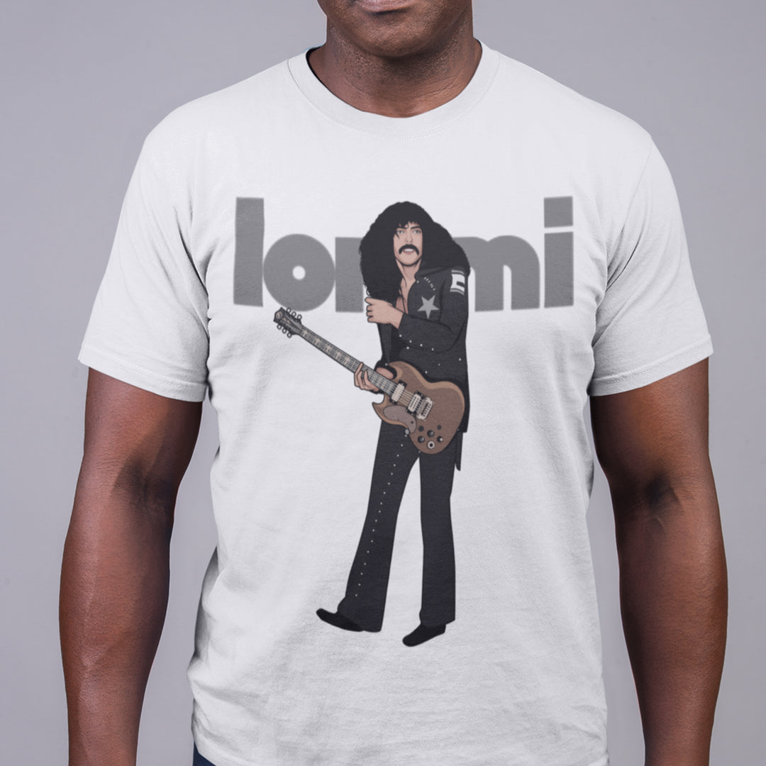 TONY IOMMI Hand-Drawn Heavy/Doom Guitar Portrait Tee