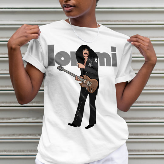 TONY IOMMI Hand-Drawn Heavy/Doom Guitar Portrait Tee