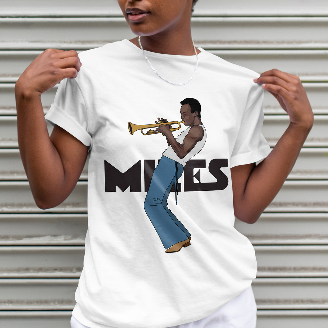 MILES DAVIS Hand-Drawn Jazz Icon Portrait Tee
