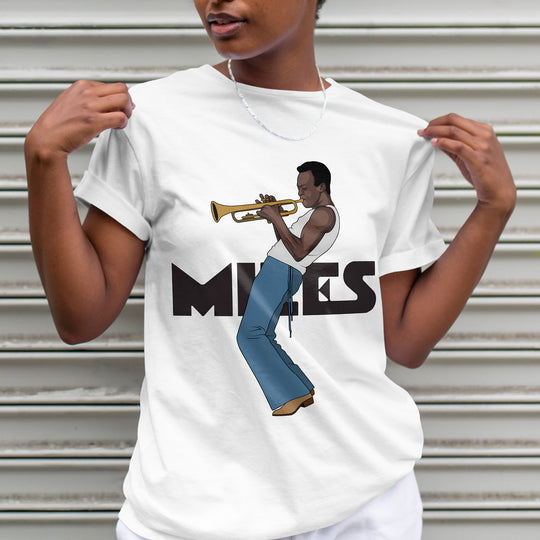 MILES DAVIS Hand-Drawn Jazz Icon Portrait Tee
