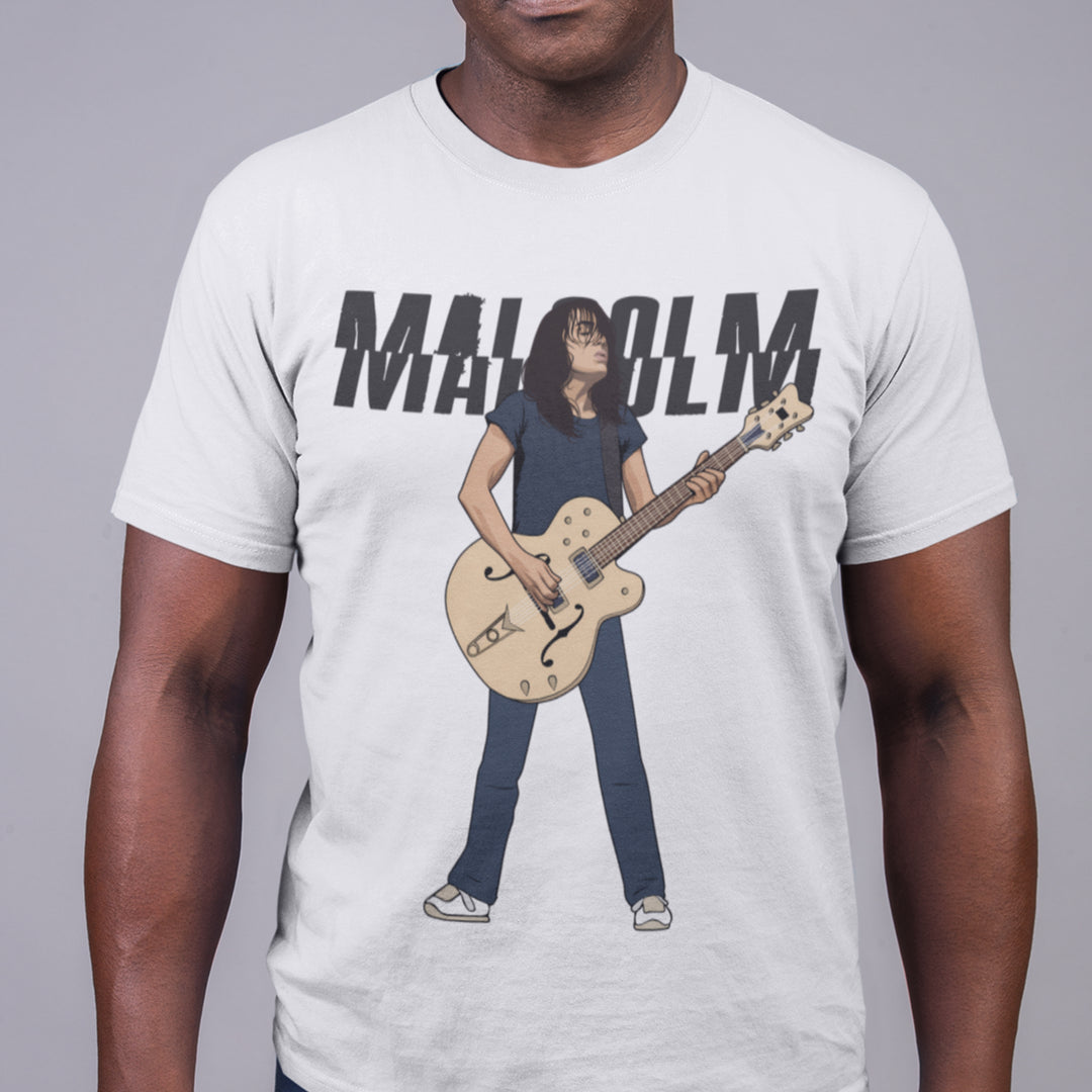 MALCOLM YOUNG Hand-Drawn Rhythm Guitar Portrait Tee