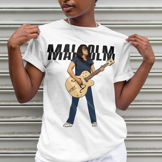 MALCOLM YOUNG Hand-Drawn Rhythm Guitar Portrait Tee