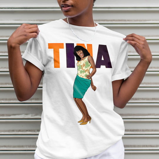 TINA TURNER Hand-Drawn Rock/Soul Portrait Tee
