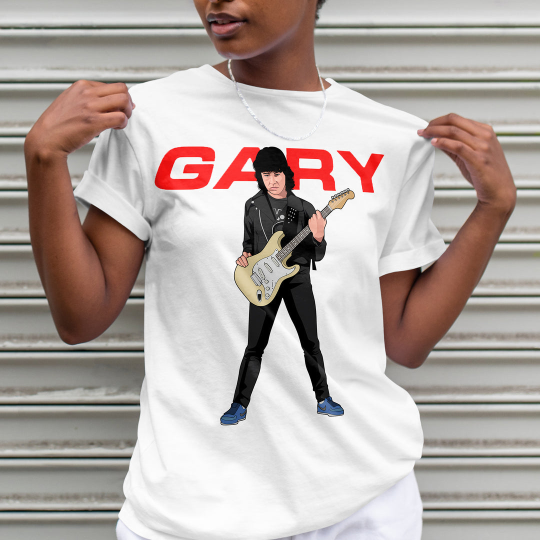 GARY MOORE Hand-Drawn Blues/Rock Guitar Portrait Tee