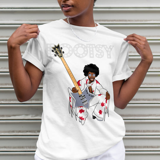 BOOTSY Hand-Drawn Funk Bass Portrait Tee