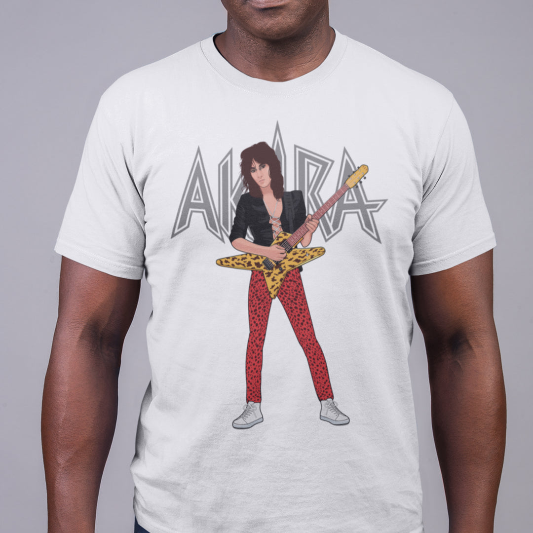 AKIRA TAKASAKI Hand-Drawn 80s Metal/Shred Portrait Tee