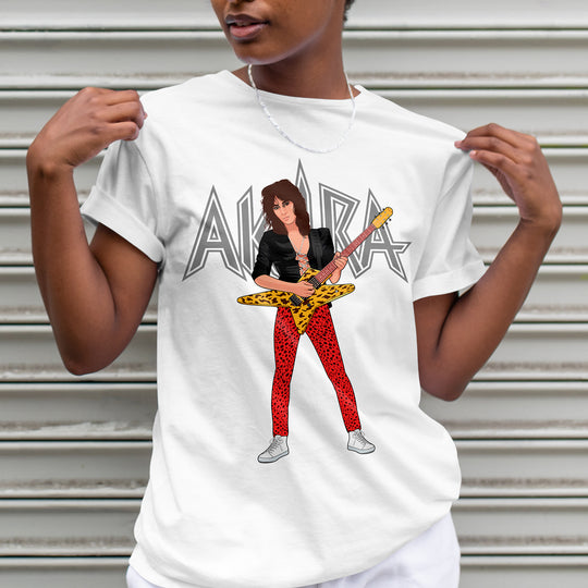 AKIRA TAKASAKI Hand-Drawn 80s Metal/Shred Portrait Tee