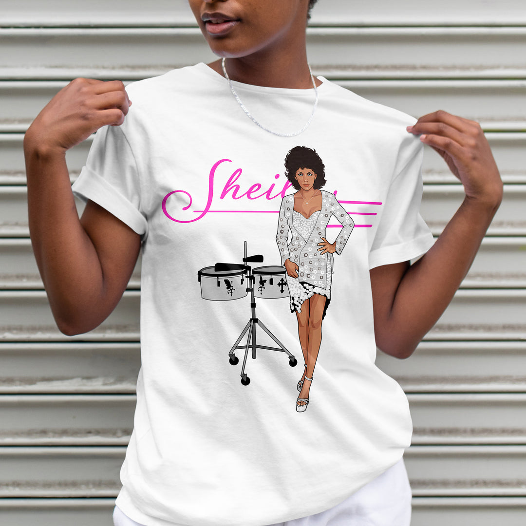 SHEILA E Hand-Drawn Percussion/Soul Portrait Tee