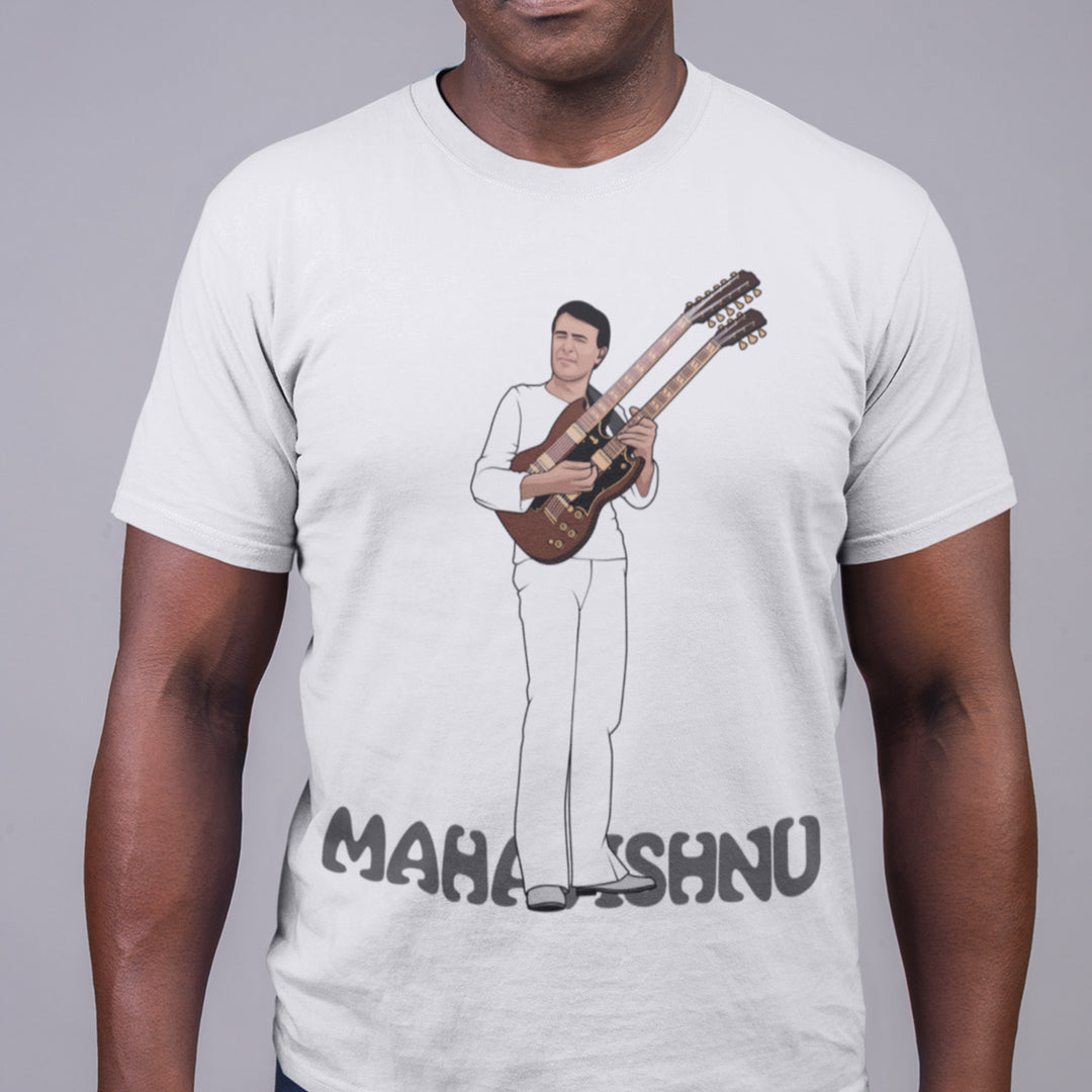 MAHAVISHNU Hand-Drawn Fusion Guitar Portrait Tee
