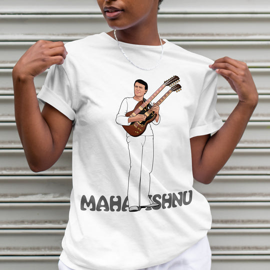 MAHAVISHNU Hand-Drawn Fusion Guitar Portrait Tee