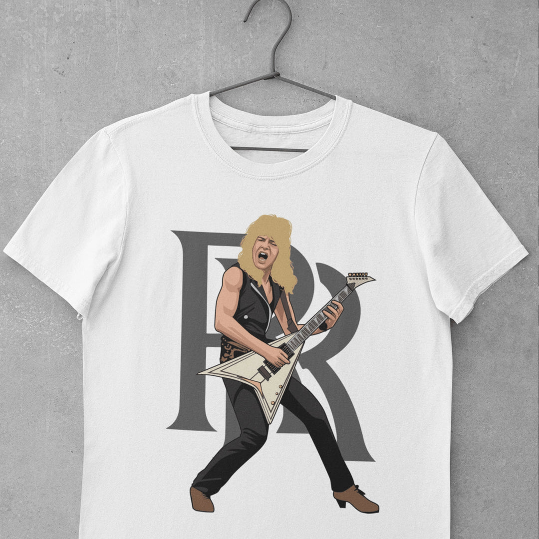 RANDY RHOADS Hand-Drawn Guitar Hero Portrait Tee
