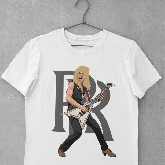 RANDY RHOADS Hand-Drawn Guitar Hero Portrait Tee