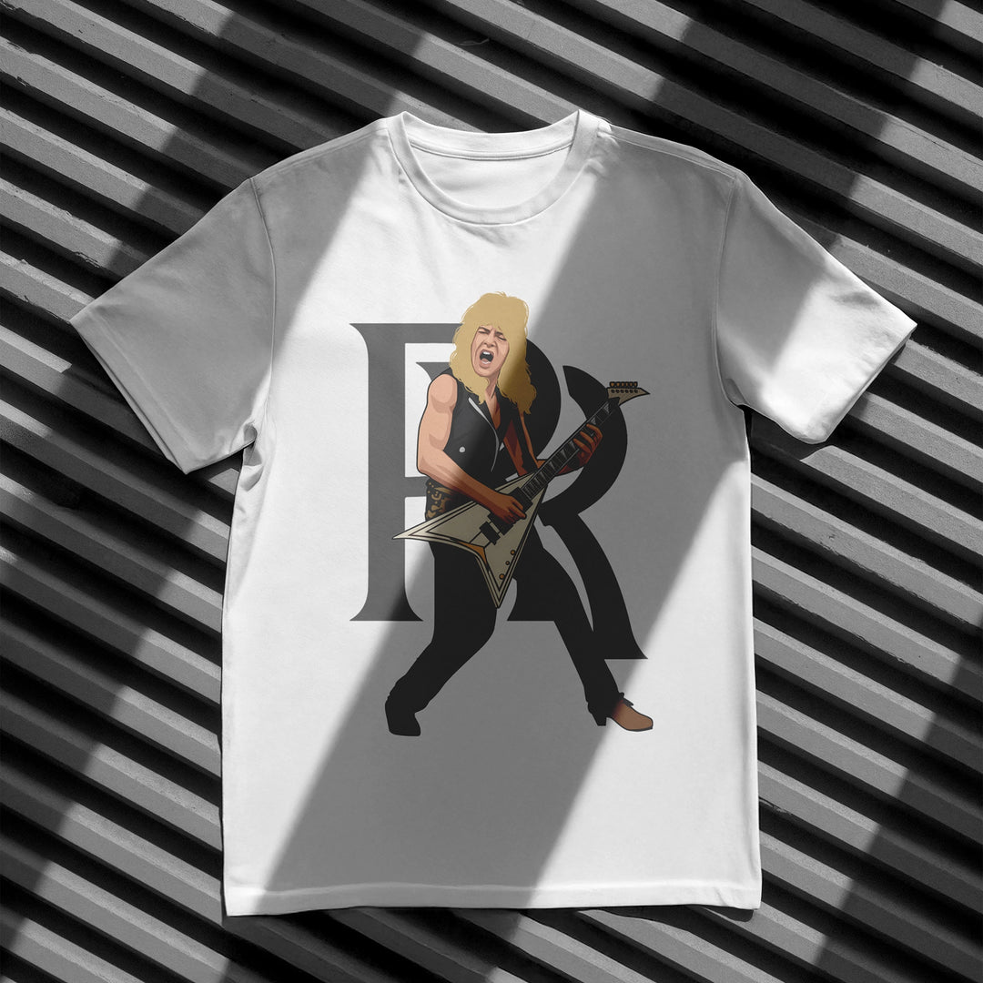 RANDY RHOADS Hand-Drawn Guitar Hero Portrait Tee