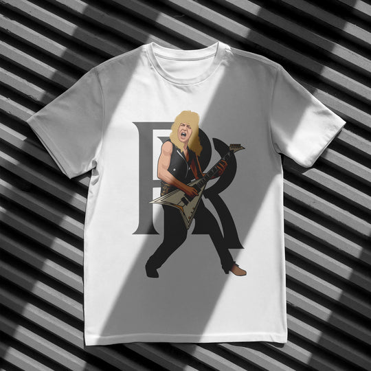 RANDY RHOADS Hand-Drawn Guitar Hero Portrait Tee