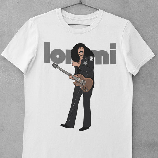 TONY IOMMI Hand-Drawn Heavy/Doom Guitar Portrait Tee