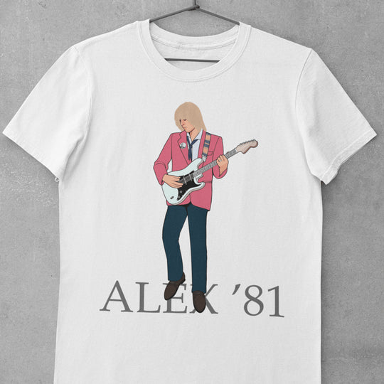 ALEX LIFESON ’81 Hand-Drawn Prog/New-Wave Era Portrait Tee