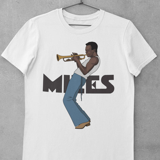 MILES DAVIS Hand-Drawn Jazz Icon Portrait Tee