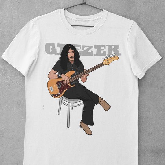 GEEZER BUTLER Hand-Drawn Heavy Bass Portrait Tee