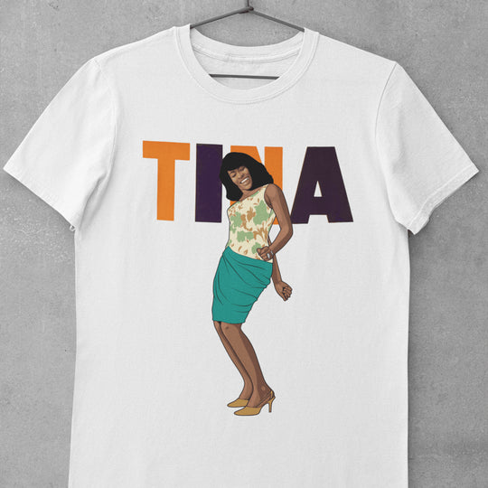 TINA TURNER Hand-Drawn Rock/Soul Portrait Tee