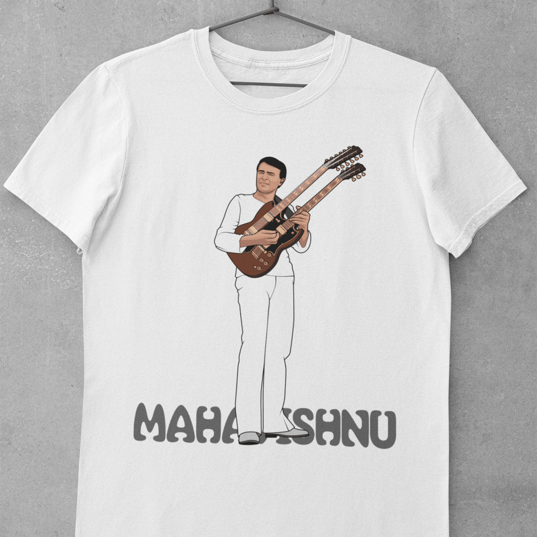 MAHAVISHNU Hand-Drawn Fusion Guitar Portrait Tee