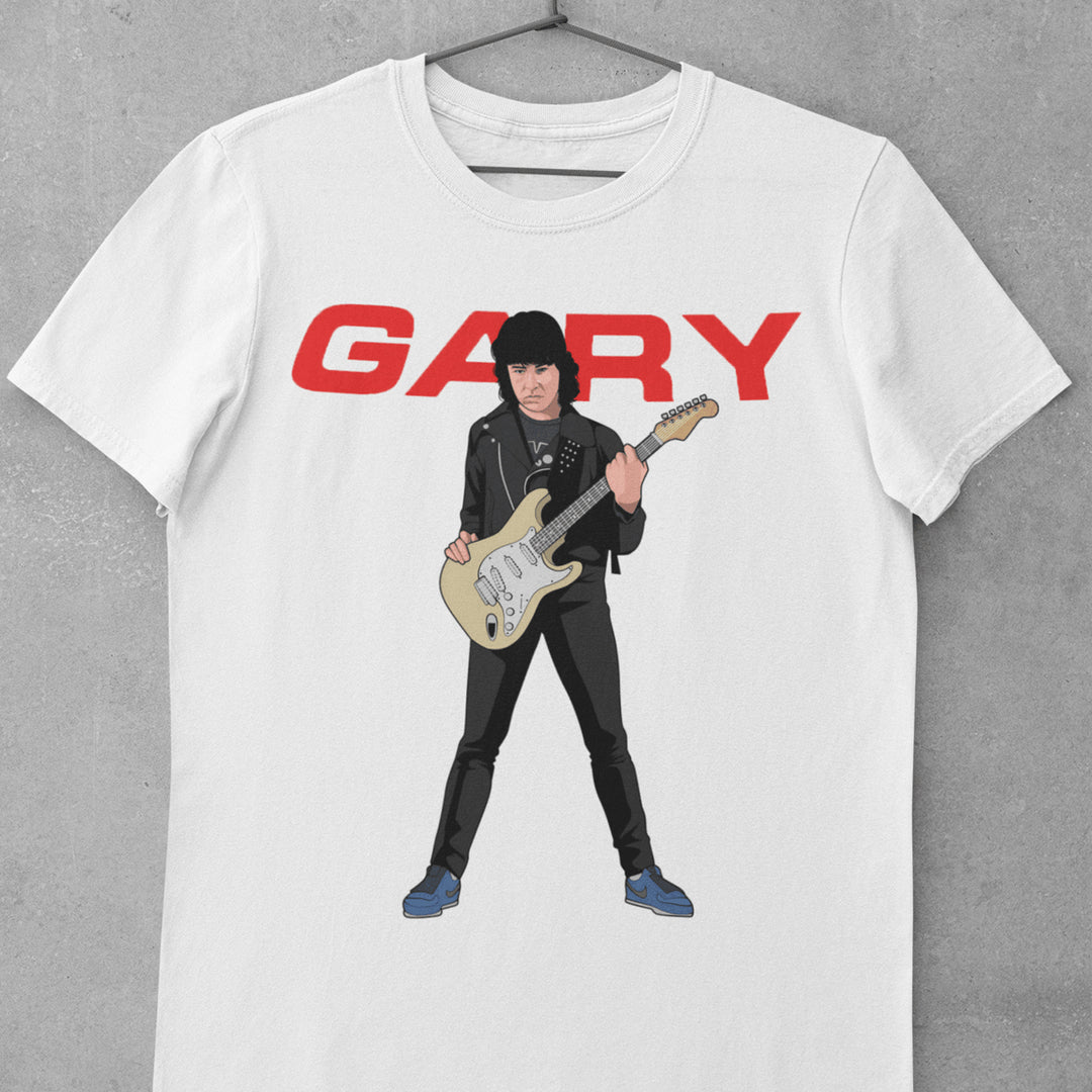 GARY MOORE Hand-Drawn Blues/Rock Guitar Portrait Tee