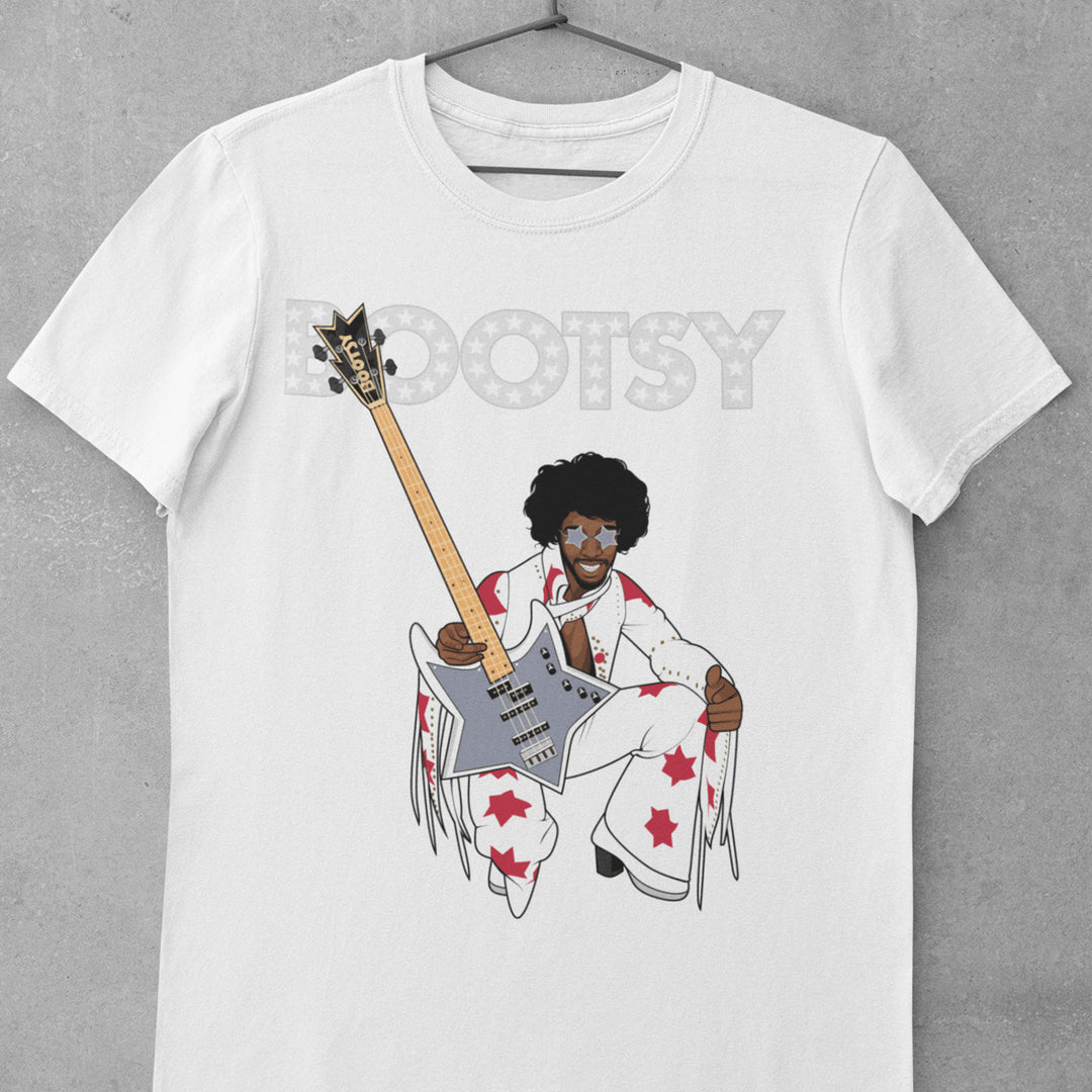 BOOTSY Hand-Drawn Funk Bass Portrait Tee