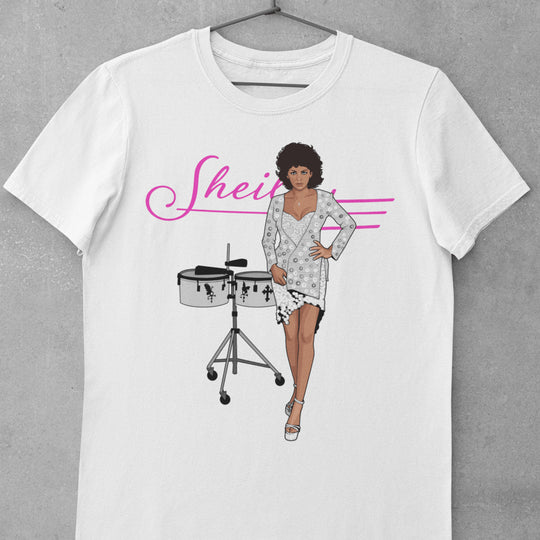 SHEILA E Hand-Drawn Percussion/Soul Portrait Tee