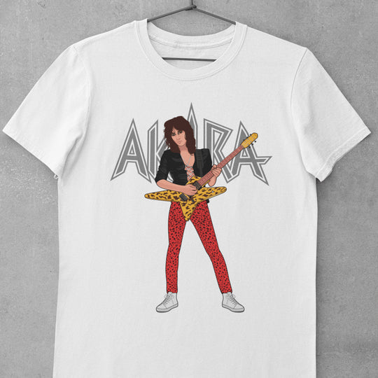 AKIRA TAKASAKI Hand-Drawn 80s Metal/Shred Portrait Tee