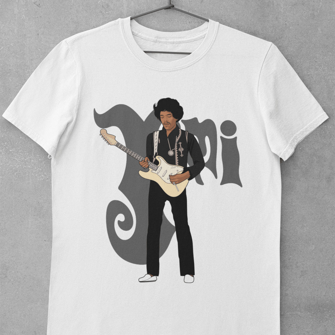 HENDRIX Hand-Drawn Psychedelic Guitar Portrait Tee