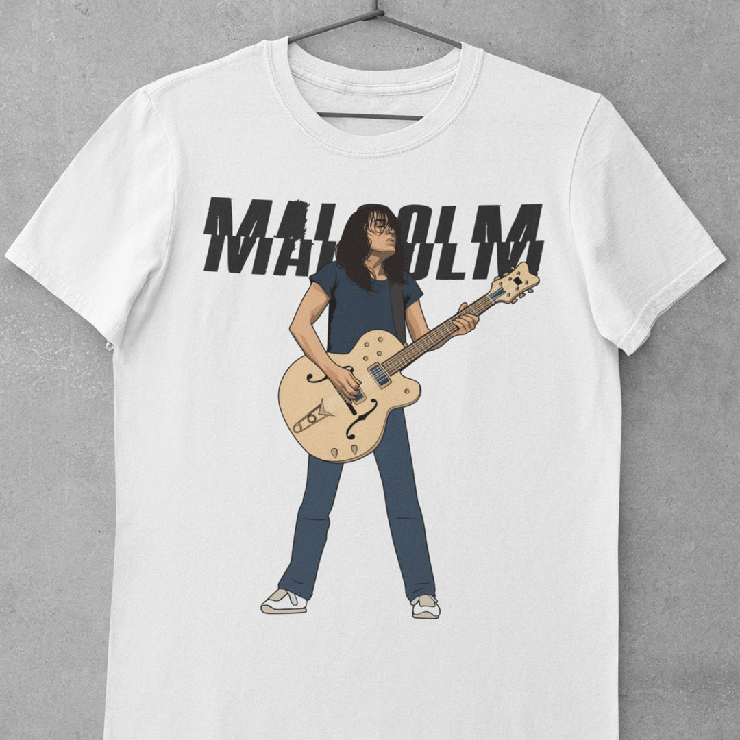 MALCOLM YOUNG Hand-Drawn Rhythm Guitar Portrait Tee