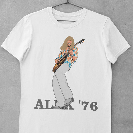 ALEX LIFESON ’76 Hand-Drawn Prog Rock Portrait Tee
