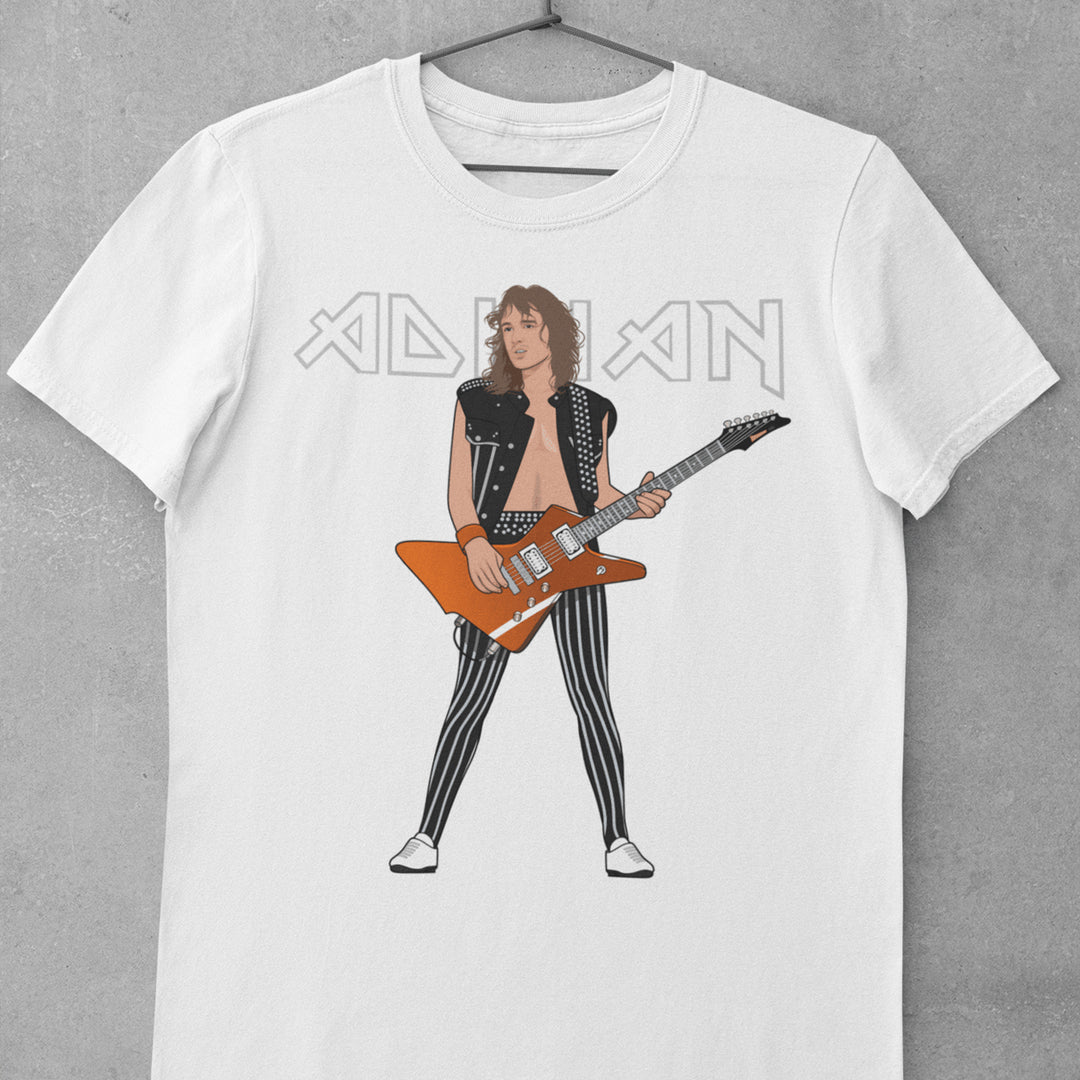 ADRIAN SMITH Hand-Drawn Metal Guitar Portrait Tee