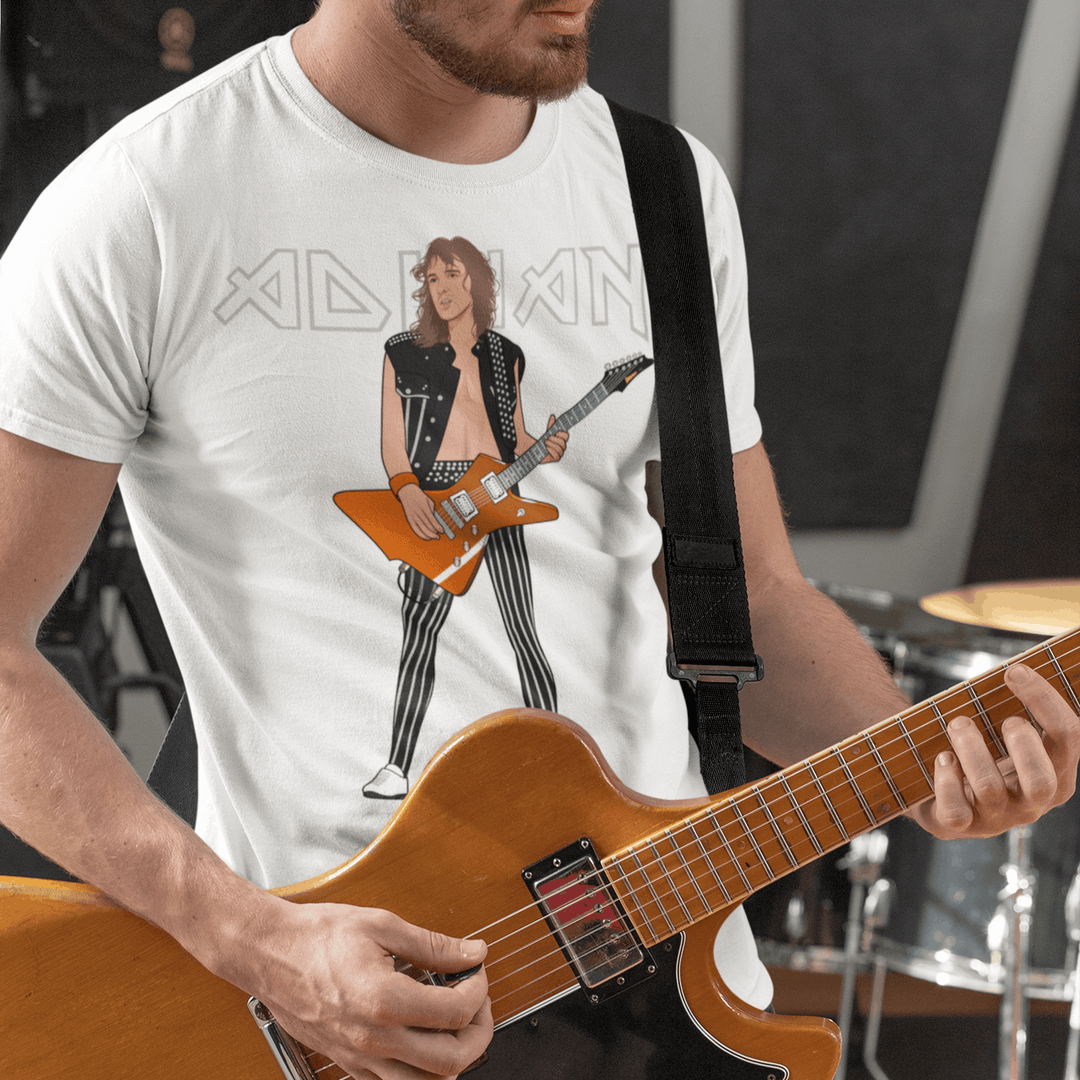 ADRIAN SMITH Hand-Drawn Metal Guitar Portrait Tee