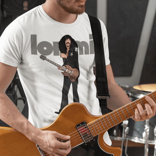 TONY IOMMI Hand-Drawn Heavy/Doom Guitar Portrait Tee