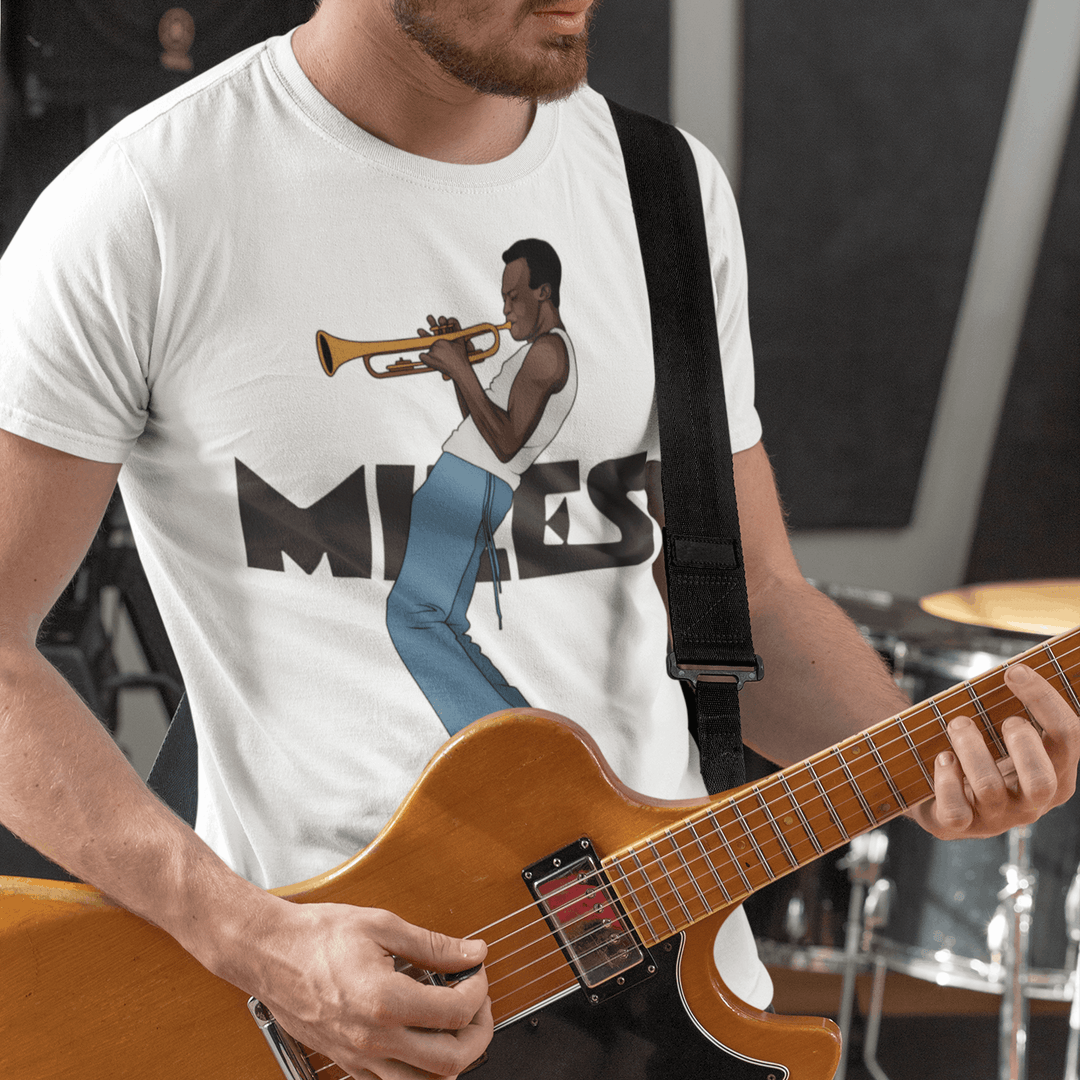 MILES DAVIS Hand-Drawn Jazz Icon Portrait Tee
