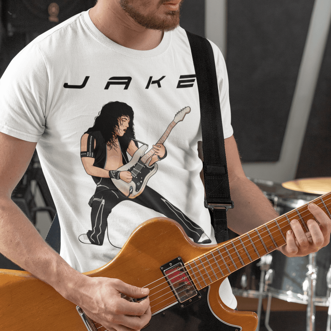 JAKE E. LEE Hand-Drawn 80s Metal Portrait Tee